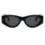 Fashion Black Gray Ac Oval Sunglasses