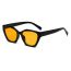 Fashion Black Frame Gradient Yellow Large Square Frame Sunglasses