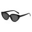 Fashion Black Gray Cat Eye Large Frame Sunglasses