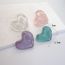 Fashion White Stainless Steel Water Wave Heart Earrings