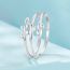 Fashion 9 Us Numbers Silver Surround Multi-layered Leaf Ring