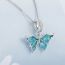Fashion Silver Silver Diamond Butterfly Pendant Accessory