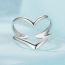 Fashion Silver Silver V-shaped Double Layer Open Ring