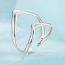 Fashion Silver Silver V-shaped Double Layer Open Ring