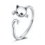 Fashion Ring Silver And Diamond Cat Ring