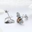 Fashion Real Gold Plated Silver Diamond Bee Earrings