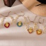 Fashion Lake Green Rice Beads Irregular Love Pendant Pearl Beads Braided Bracelet