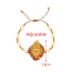 Fashion Orange Rice Beads Irregular Love Pendant Pearl Beads Braided Bracelet