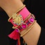 Fashion Rose Red Two-piece Set Of Rice Beads Irregular Love Heart Inlaid With Diamond Braided Tassel Bracelets