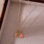 Fashion Gold Copper Inlaid Zircon Small Shovel Dripping Oil Bear Pendant Bead Necklace