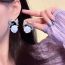 Fashion A Blue Alloy Diamond Flower Butterfly Stud Earrings