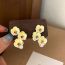 Fashion B Single Alloy Oil Dripping Flower Earrings (single)