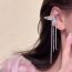 Fashion Silver Copper Inlaid Zirconium Butterfly Ear Clip Earrings