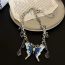 Fashion Silver Alloy Oil Dripping Butterfly Necklace