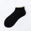 Fashion Black Double Needle Lace Cotton Socks