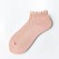 Fashion Pink Double Needle Lace Cotton Socks