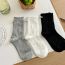 Fashion Black Fungus Edge Knitted Hemp Mid-calf Socks