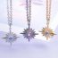 Fashion Gold+necklace Stainless Steel Diamond Starburst Necklace