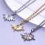 Fashion Gold+necklace Stainless Steel Diamond Starburst Necklace