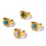 Fashion 8# Stainless Steel Drop Shape Turquoise Ring