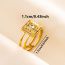 Fashion Gold Stainless Steel Square Ring