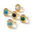 Fashion 10# Stainless Steel Round Turquoise Open Ring