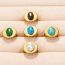 Fashion 7# Stainless Steel Oval Turquoise Open Ring