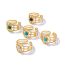 Fashion 7# Stainless Steel Geometric Turquoise Open Ring