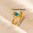 Fashion 10# Stainless Steel Geometric Turquoise Open Ring