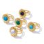 Fashion 9# Stainless Steel Geometric Turquoise Open Ring