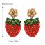 Fashion Strawberry Rice Bead Strawberry Earrings