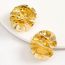 Fashion Gold Metal Pleated Earrings