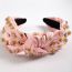 Fashion Pink Fabric Diamond-encrusted Knotted Wide-brimmed Headband