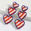 Fashion Style F:usa Red White And Blue Rice Bead Braided Geometric Earrings