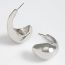 Fashion Style 7:fan-shaped Silver Alloy Geometric Pleated Earrings