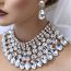 Fashion White Alloy Diamond Geometric Necklace And Earrings Set