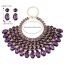 Fashion Purple Alloy Diamond Geometric Necklace And Earrings Set