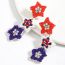 Fashion Three Consecutive Five-pointed Stars Rice Bead Five-pointed Star Earrings