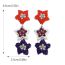 Fashion Three Consecutive Five-pointed Stars Rice Bead Five-pointed Star Earrings