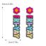Fashion May 5th Festival Style 3:rose Red Hat Rice Bead Braided Geometric Earrings