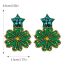 Fashion Green Rice Bead Flower Earrings