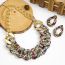Fashion Color Metal Diamond Chain Earrings And Necklace Set
