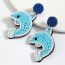 Fashion Dolphin Rice Beads Dolphin Earrings