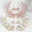 Fashion Champagne Alloy Diamond Geometric Half Ring Stud Earrings