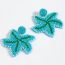 Fashion Blue:style 1 Three-dimensional Rice Beads And Starfish Earrings