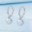 Fashion Silver Coho Flower Heart Hoop Earrings