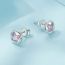 Fashion Silver Silver Butterfly Round Stud Earrings