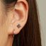 Fashion 3# Silver Diamond Love Moon Stud Earrings