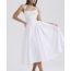Fashion White Cotton Halterneck Waist Long Skirt