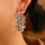 Fashion Silver Alloy Diamond Butterfly C-shaped Earrings